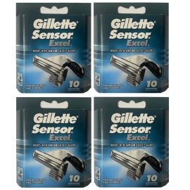 Gillette Sensor Excel Chromium Coated Razor Blade Refills - 40 Cartridges