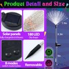 Tujoe 4 Pack Valentine's Day Solar Firework Lights Decorations Garden