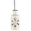 Blossom Bucket Round Hanging Snowflake Lantern, Cream