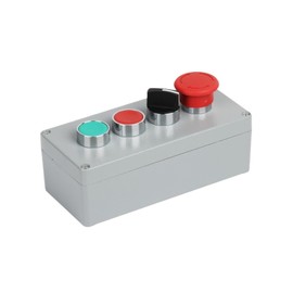 IENYU DIY Metal Push Button Control Box Explosion-Proof Junction Waterproof Boxed Emergency Start Reset Electric(4P Reset Rotary Stop)