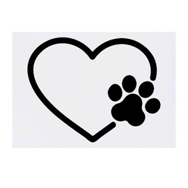 'Paw & Love Heart' Temporary Tattoo - Water Resistant, Skin-Safe, Non-Toxic Transfer (TO00056383)