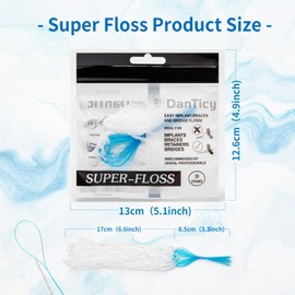 Super Floss Threaders, Periodontal Floss, Orthodontic Threader, Ultraclean Access Tool for Daily Care of Periodontal Disease and Gum Health for Implant, Bridge and Braces 30PCS