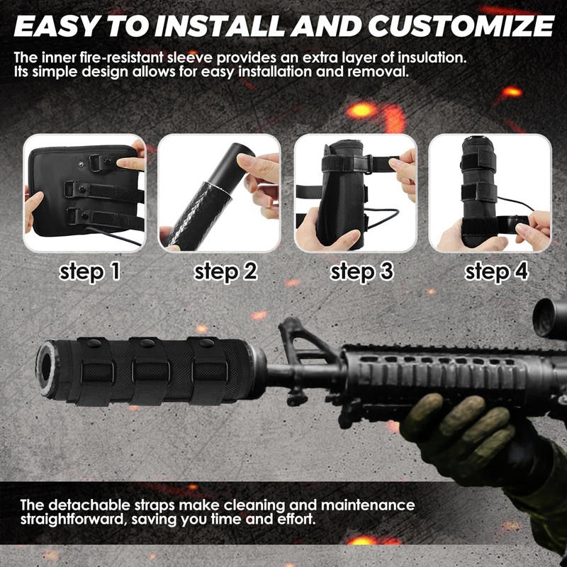 Dizetion 6 Inch Suppressor Cover - 1200°F Heat Resistant, Detachable