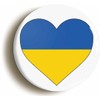 Ozorath UKRAINE UKRAINIAN FLAG HEART BUTTON BADGE (1inch / 25mm