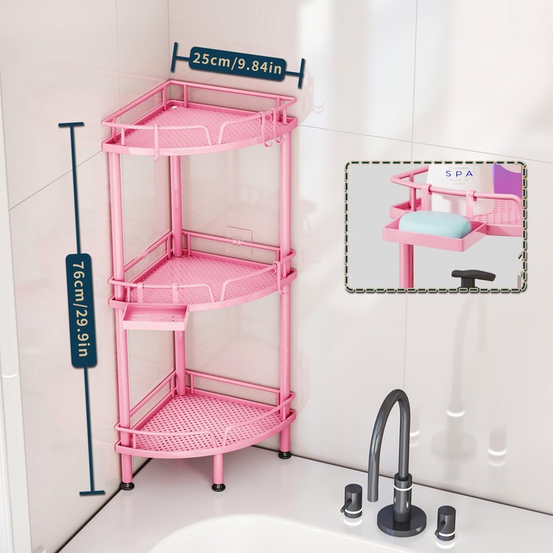 Consumest Corner Shower Caddy Stand - 3 Tier Shower Organizer