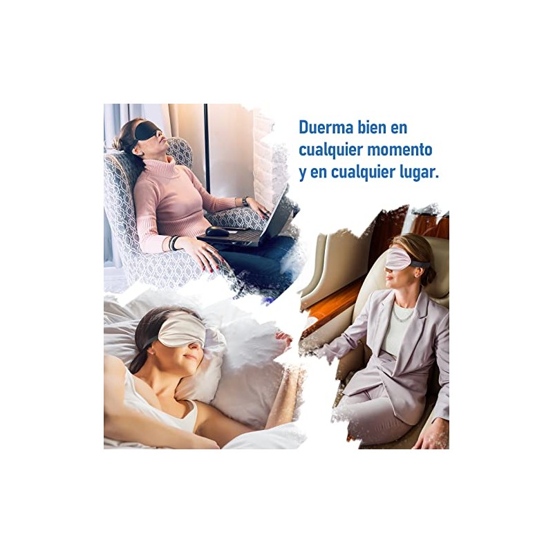 Antifaz para Dormir de 3 Piezas, Mascarilla de Seda para