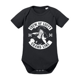 clothinx Crew of Luffy Organic Baby Bodysuit, black