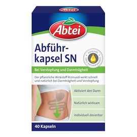 Abtei Laxative capsules - activates the intestine in case of constipation and intestinal inertia - naturally effective with vegetable castor oil - 1 x 40 soft capsules