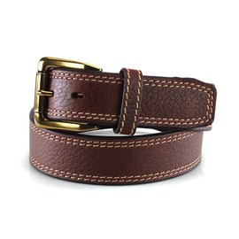ARIAT Belt Pebble Grain Double Stitch Brown 40