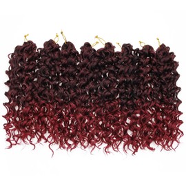 YXCHERISHAIR 8 Packs Curly Crochet Hair 14inch GoGo Curl Crochet hair for Women Deep Wave Braiding hair,Synthetic Bohemian Crochet Braid Water Wave Crochet hair Extensions(1B/BUG, 14inch)