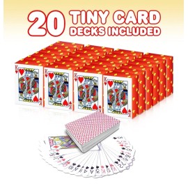 Gamie Mini Playing Cards Pack of 20 Decks Poker Cards Miniature 1.5 Inch Cards (B3-A1)
