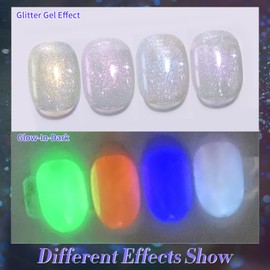 BORN PRETTY Shimmer Glitter Gel Nail Polish Spring Summer Pastel Color Gel Glow in The Dark Nail Gel Pearlescent Mermaid Sparkle Nail Gel Polish Nail Art DIY at Home