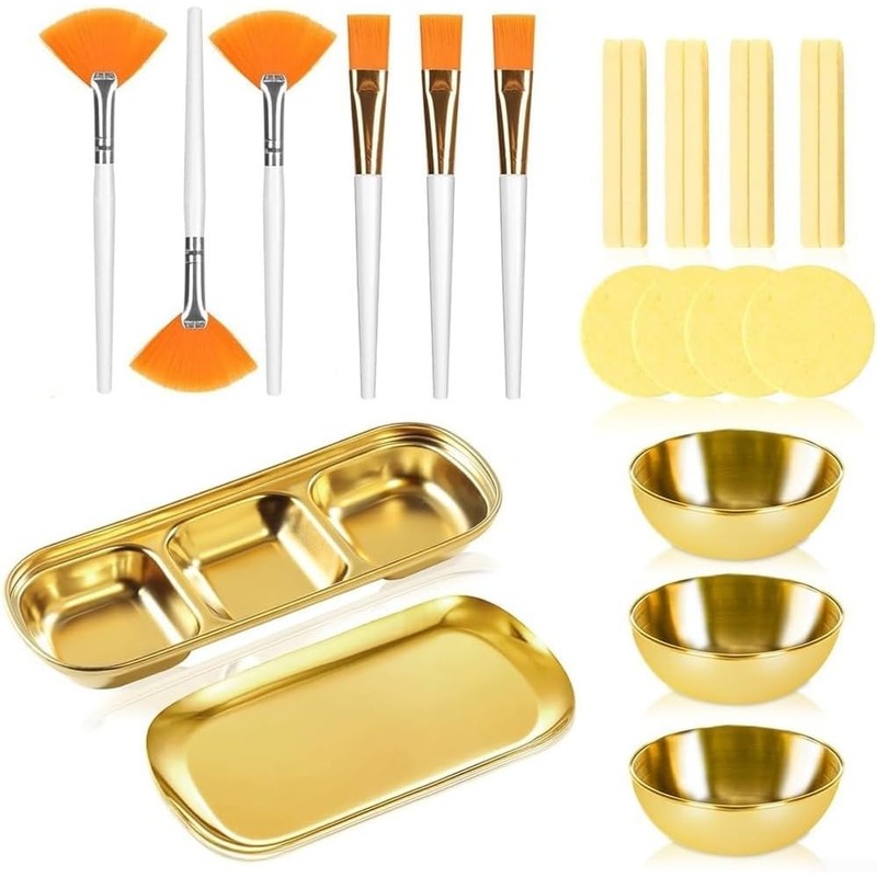 Gold Skincare - Kit de mezcla de 3 cuencos y