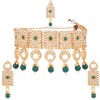 Efulgenz Conjunto de joyería india, gargantilla Kundan de perlas de