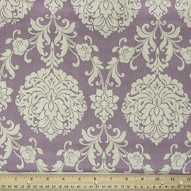 Stitch & Sparkle, 100% Cotton Duck 45" Width Small Damask Lilac Color Sewing Fabric by The Yard