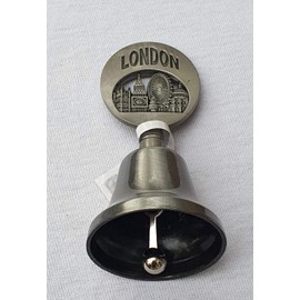 London Icons Metal Bell - Pewter Effect - Big Ben Tower Bridge St. Paul's Cathedral London Eye - British Souvenir from England UK for Kitchen Home Office Hotel Front Desk Reception Restaurant Bar