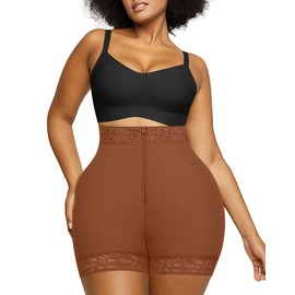 SHAPELLX Butt Lifting Shapewear Tummy Control Underwear Women Waist Trainer Shorts Shapewear Tummy Control(Brown,Large)