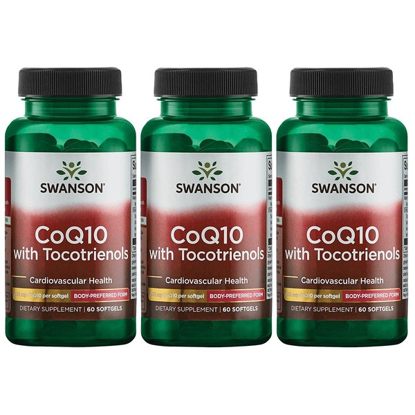 Swanson Coq10 with Tocotrienols 200 mg 60 Sgels 3 Pack