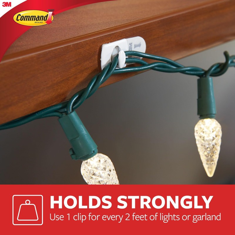 Command Decorating Clips, 40 Clips and 48 Strips, Damage-Free Hanging
