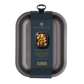 MasterClass KCMCHB72 Small Roasting Tin with PFOA Non Stick, Robust 1 mm Thick Carbon Steel, 27 x 21 cm Sloped Open Roaster Tray, Grey