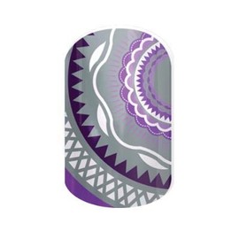 Wisteria - Jamberry Nail Wraps - Purple & Gray Circles (Full Sheet (2 manicures, 2 pedicures))