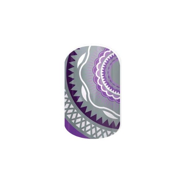 Wisteria - Jamberry Nail Wraps - Purple & Gray Circles