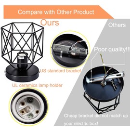 JSXing Luminaria colgante de una luz, The Nordic Modern Retro Industrial Jaula de pájaros de metal Lámpara colgante de techo con pantalla de diamante para cocina Isla Comedor Pasillo (Uno)