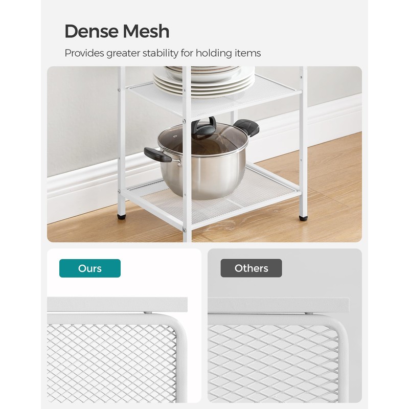 SONGMICS 6-Tier Storage Rack, Bathroom Shelf, Extendable Plant Stand with