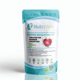 Copper Bisglycinate 3mg Vegan Chelated Cu for Healthy Heart and Improved Immune System, UK Made Pills for Men and Women - 120 Tablets