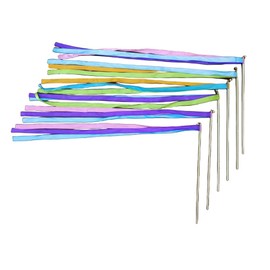 WHTCHSU Multicolor Glitter Gymnastics Ribbon Stick [6 Pack] with 12 inch Stick and 0.6 Meter Ribbon for Gym, Training, Circus, Dance, Baton Twirling, Dancing Streamers (Pack of 6)