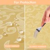 meioro Washable Tablecloth, Round Damask Tablecloths, Waterproof Polyester Fabric Tablecloth,