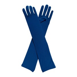 45cm Long Stretchy Gloves Elbow Satin Gloves Full Finger Party Gloves Elegant Opera Gloves Evening Dress Gloves Navy Blue