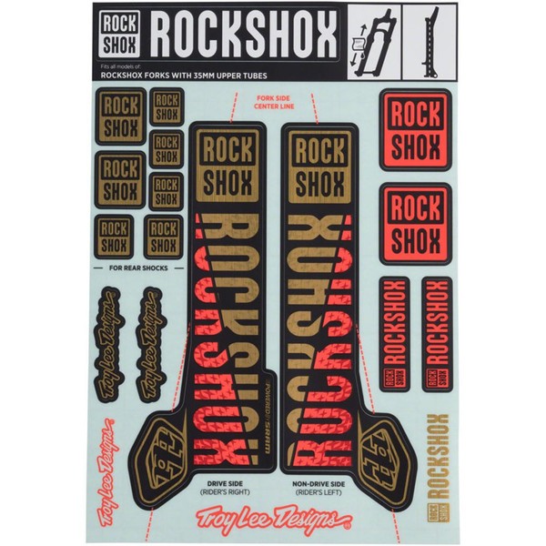 Rockshox Unisex - Adult Troy Lee Designs Suspension Fork Decor Kit, Multi-Colour, One Size