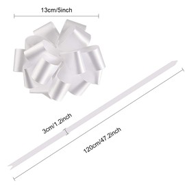 Faburo 100 White Self Drawing Bows Wedding Christening Car Decoration