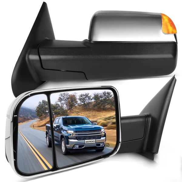 SCITOO Towing Mirrors Compatible with 2009-2010 For Dodge For Ram