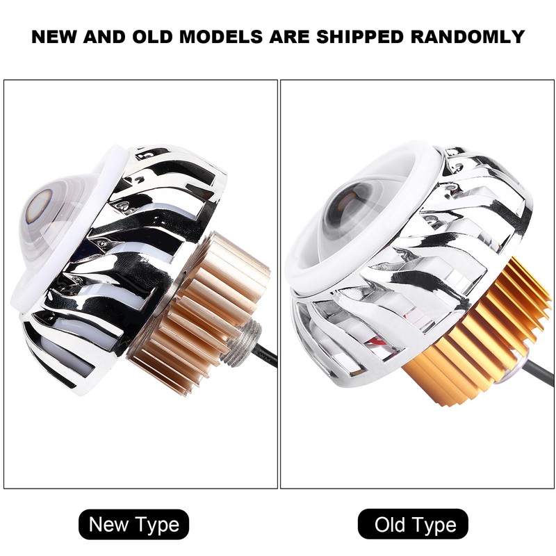 Motorcycle LED Headlight Projector Lens Dual Angel Devil Eye Head