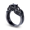 Jeulia 3.6 Carat Black Tone Skull Rings for Women Men