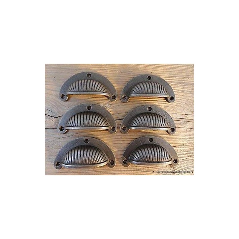 HARDWARE FOR YOU LTD SET 6 ANTIQUE STYLE FLUTED SHELL