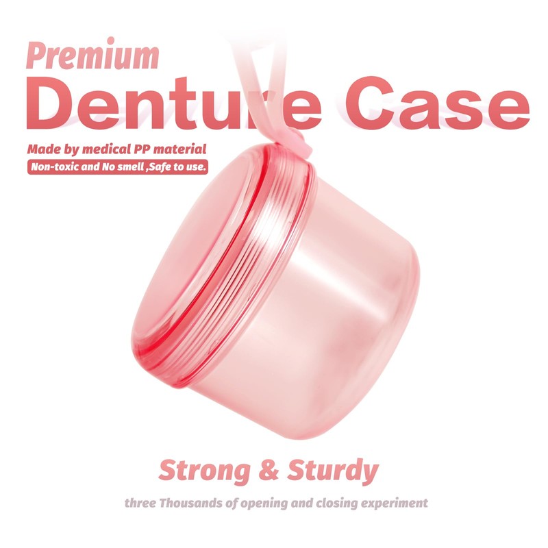 Uouovo Leak Proof Denture Bath Cup Large Denture case Retainer