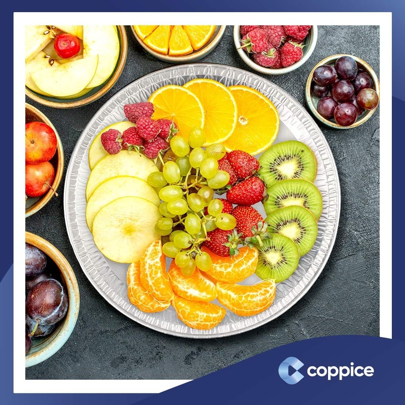 Coppice Silver Round Aluminium Foil Platters for Parties, Buffets &