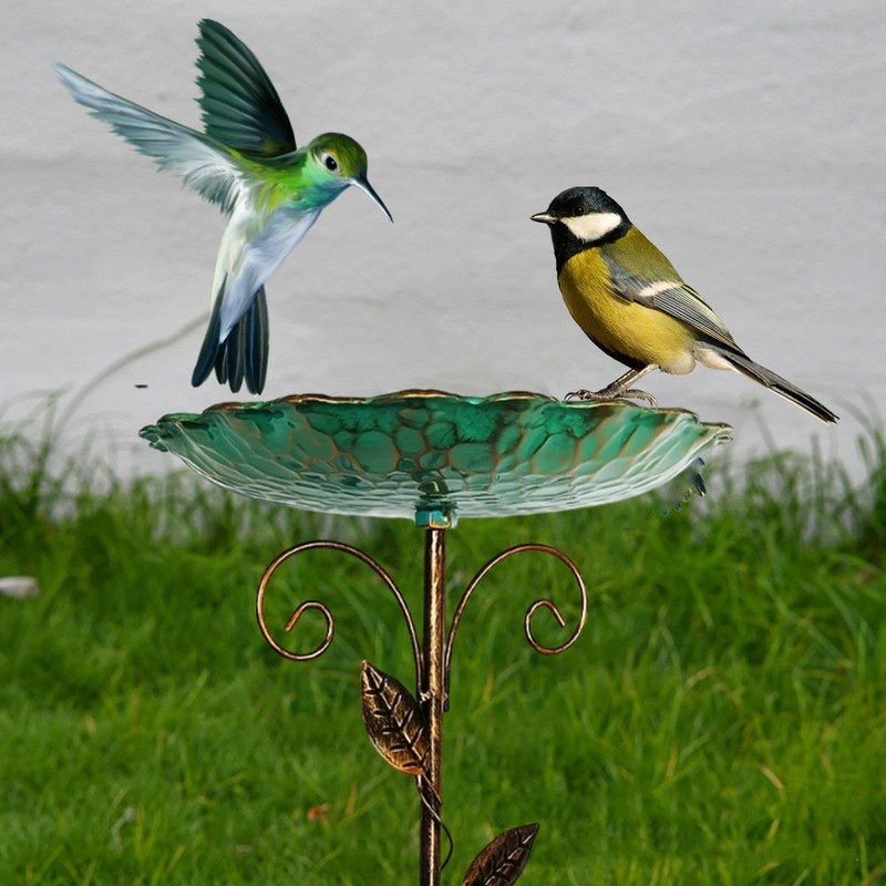 Generic Bird Bath for Outdoor Metal Bird Bath Bowl Ornament