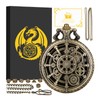 Mini DND Dice Set with Steampunk Hollow Gear Pocket Watch