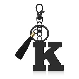 Initial Letter Keyring for Purse Backpacks Handbags Letter A-Z Keychain with Tassel Initial Keychain Gifts for Daughter Sisters Graduation Christmas Birthday Gift Alphabet Initials Keyring (Letter K)