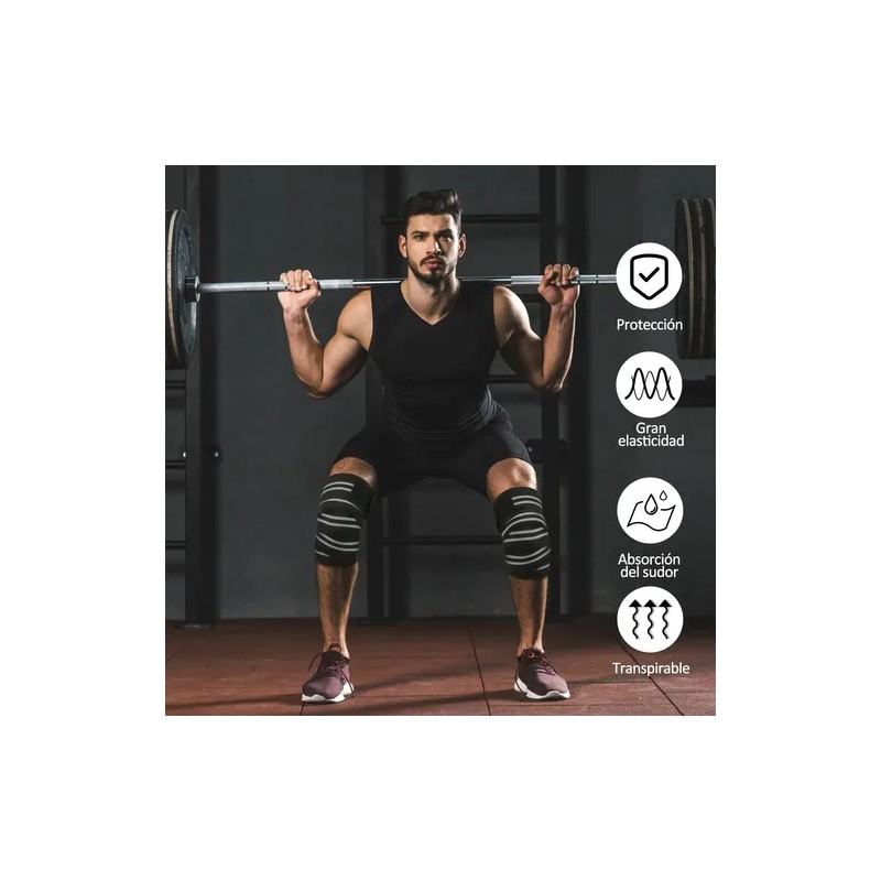 2pcs Rodilla Deportivas Vendas Compresion Gym Knee Wraps