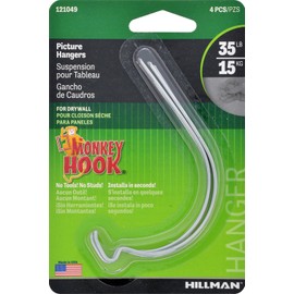 Hillman 121049 Monkey Hooks (35lb) 4 Pack