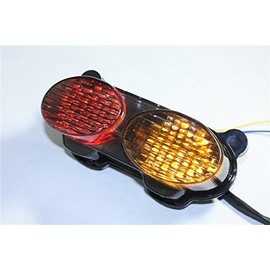 HASkulle Motorcycle Smoke Led Tail Light Brake Light with Integrated Turn Signals Indicators for Kawasaki ZR7S ZX6R J1/J2 G1/G2 ZX900 ZX9R ZZR600