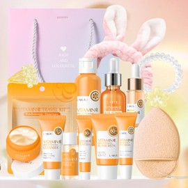LAIKOU Skincare Gift Set, 15PCS Vitamin C Serum for Face Skin Care Sets & Kits, Hydrating & Anti Aging Facial Kit for Radiant Skin, Pamper Gifts Set for Women Teenage Girls, Mothers Day Birthday Gifts