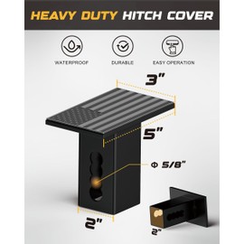 RETRUE Heavy Duty American Flag Trailer Hitch Cover for 2" Receivers - Anti-Theft 5/8" Locking Pin, Durable Metal Truck Accessories for Pickups/SUVs/Jeeps