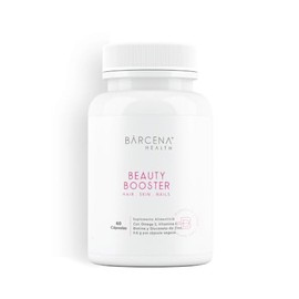 BĀRCENA HEALTH® Beauty Booster | Omega 3 Vegano + Vitamina E Nanoencapsulada + Biotina + Vitamina C + Zinc | Cápsulas Veganas para Cabello, Piel y Uña