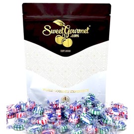 SweetGourmet Sugar-Free Christmas Wrapped Hard Candy | Peppermint - Spearmint | 1 Pound